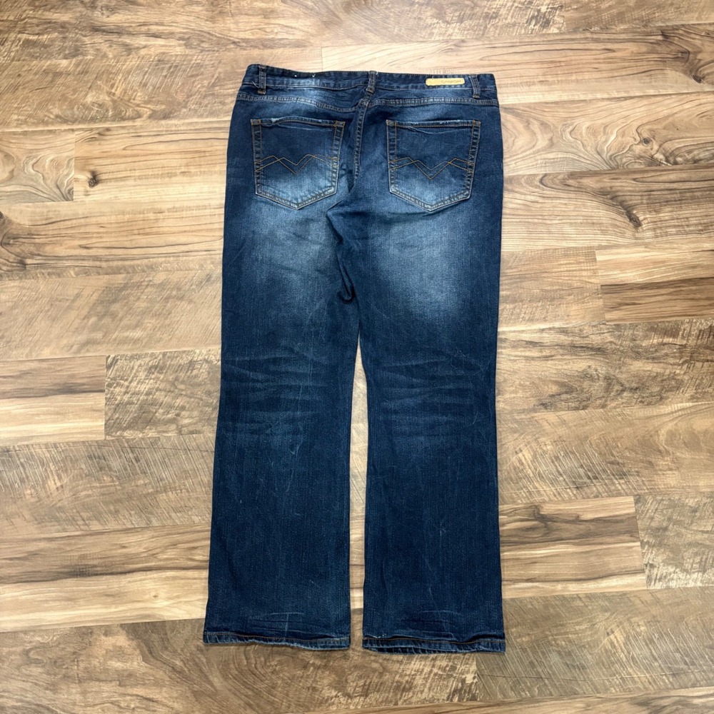 Vintage Y2K Carbon Jeans Mens 36x32 Blue Boot Flex Dark Wash Denim Pants